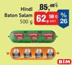 HİNDİ BATON SALAM 500 G fiyat ve kampanya bilgisi